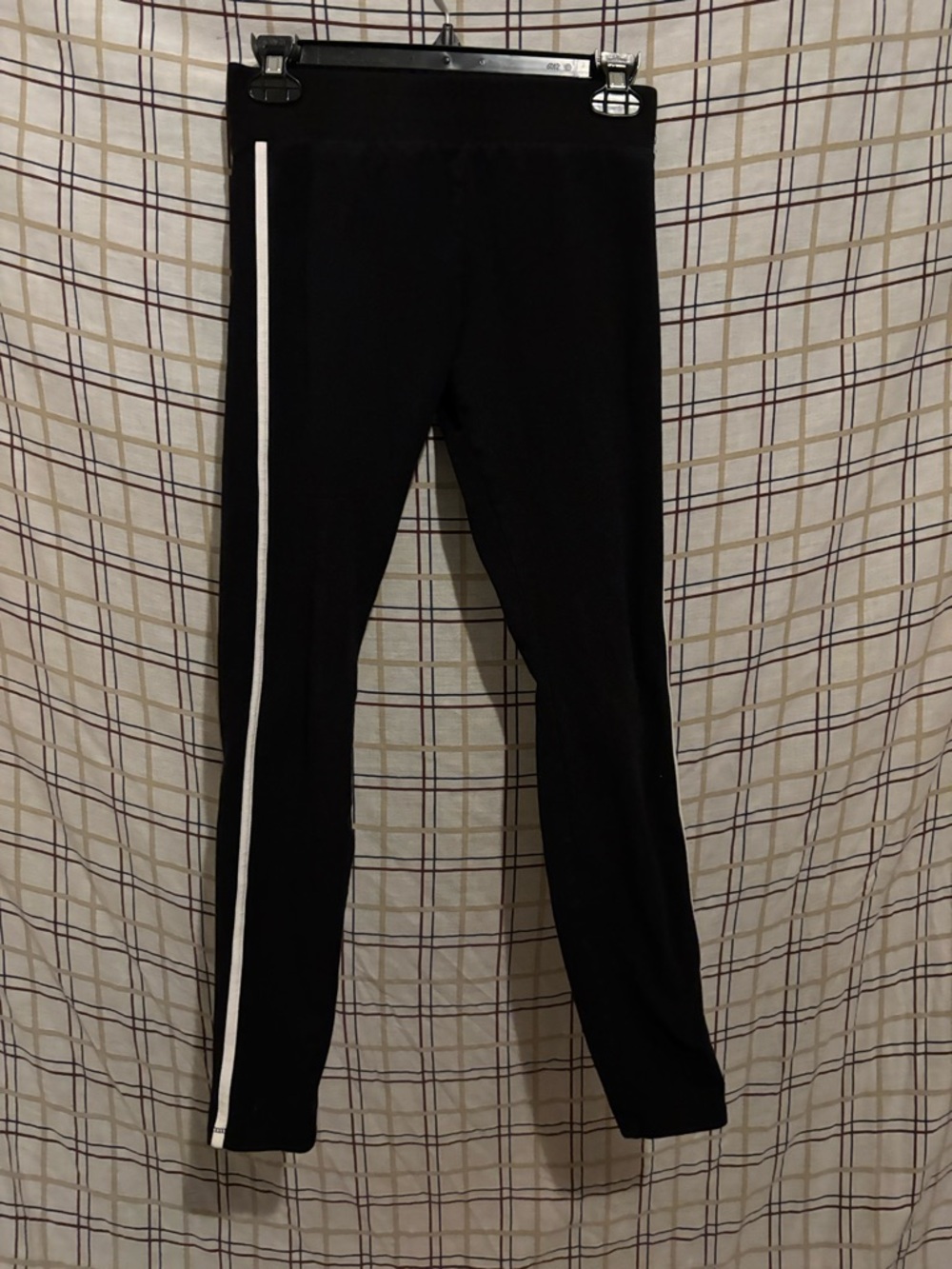Forever 21 Black Leggings with White Side Stripe